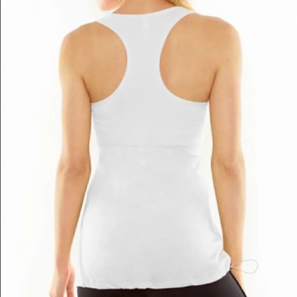 ✨ Lucy White Drawstring Waist Racerback Tank✨